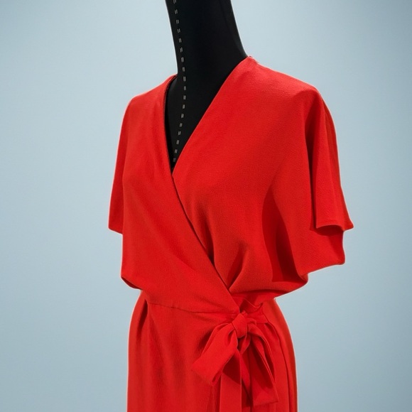 Topshop Vibrant Red Wrap Dress - Picture 5 of 6